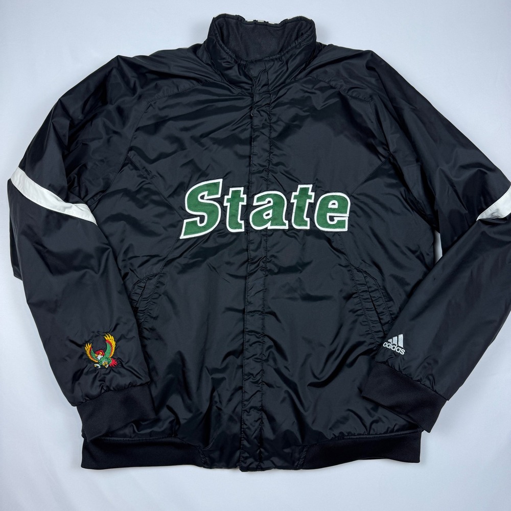 Adidas State Warmup Jacket Mens Small Black Green‎ Snap Windbreaker